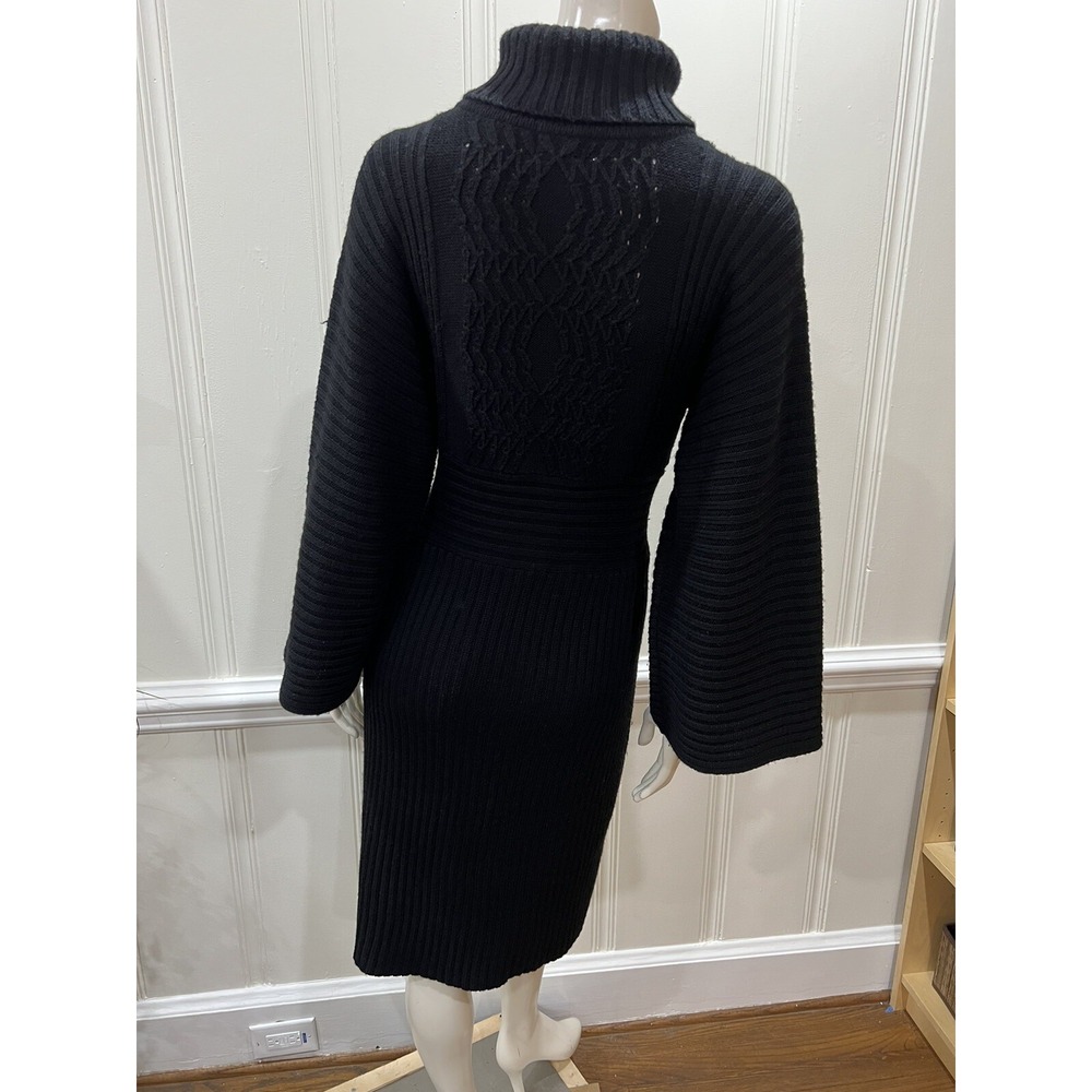 Adrianna Papell Womens Merino Wool Turtleneck Long Sleeve Sweater Dress M - Picture 3 of 9